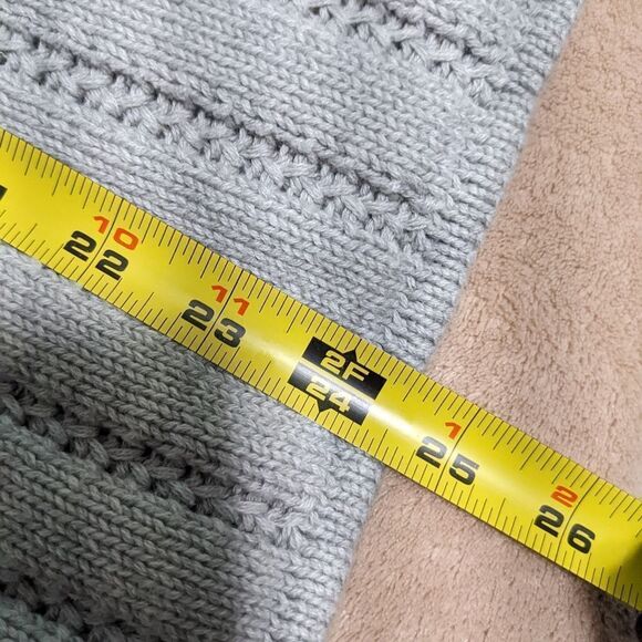 Women's "Mix It" Brand Cotton Open Heather Grey Cardigan Sweater - Picture 3 of 13